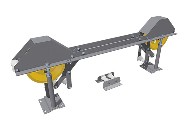 How does the tensioner guide device adapt to dynamic changes at different transmission speeds?